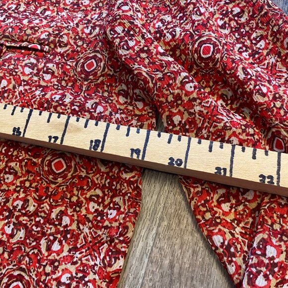 Kut from the Kloth Red Patterned Lightweight Button Front Blouse Long Sl… - Picture 4 of 7